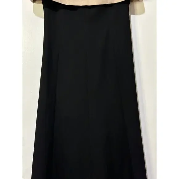 Rue Sophie Aurelia Colorblock Midi Dress Taupe Black Size Medium NWT Chic Dressy